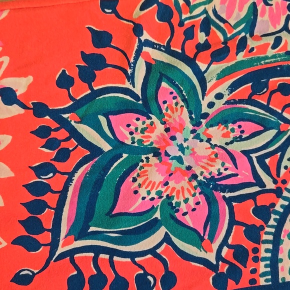 Lilly Pulitzer Multi-Colored Design Print Rayon/Spandex Blend Midi Dress - Picture 6 of 7